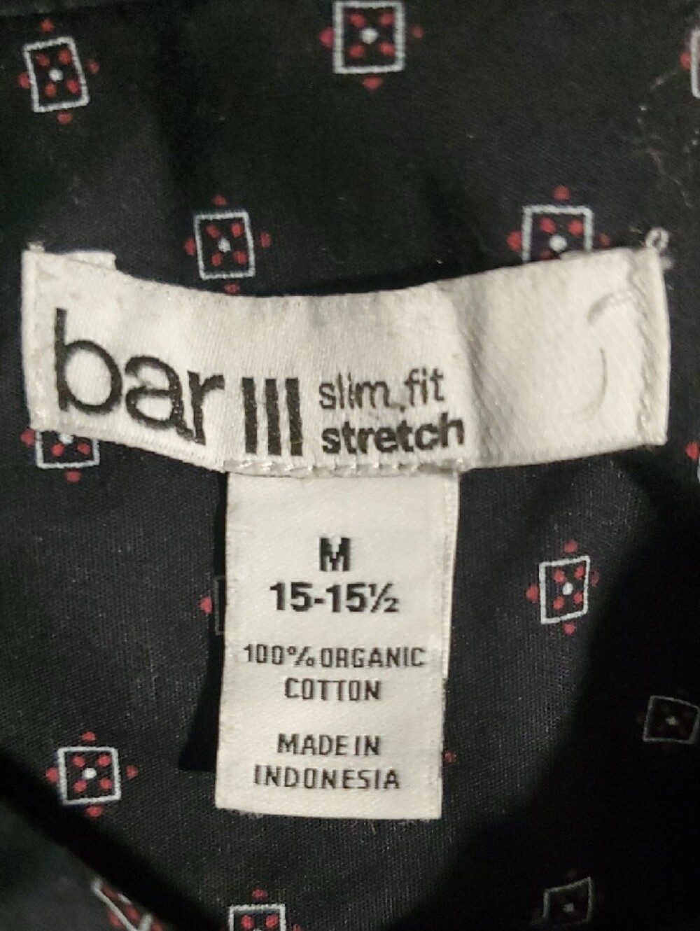 Bar III Black Button-Down Shirt with Small White Dot Pattern - Picture 7 of 13